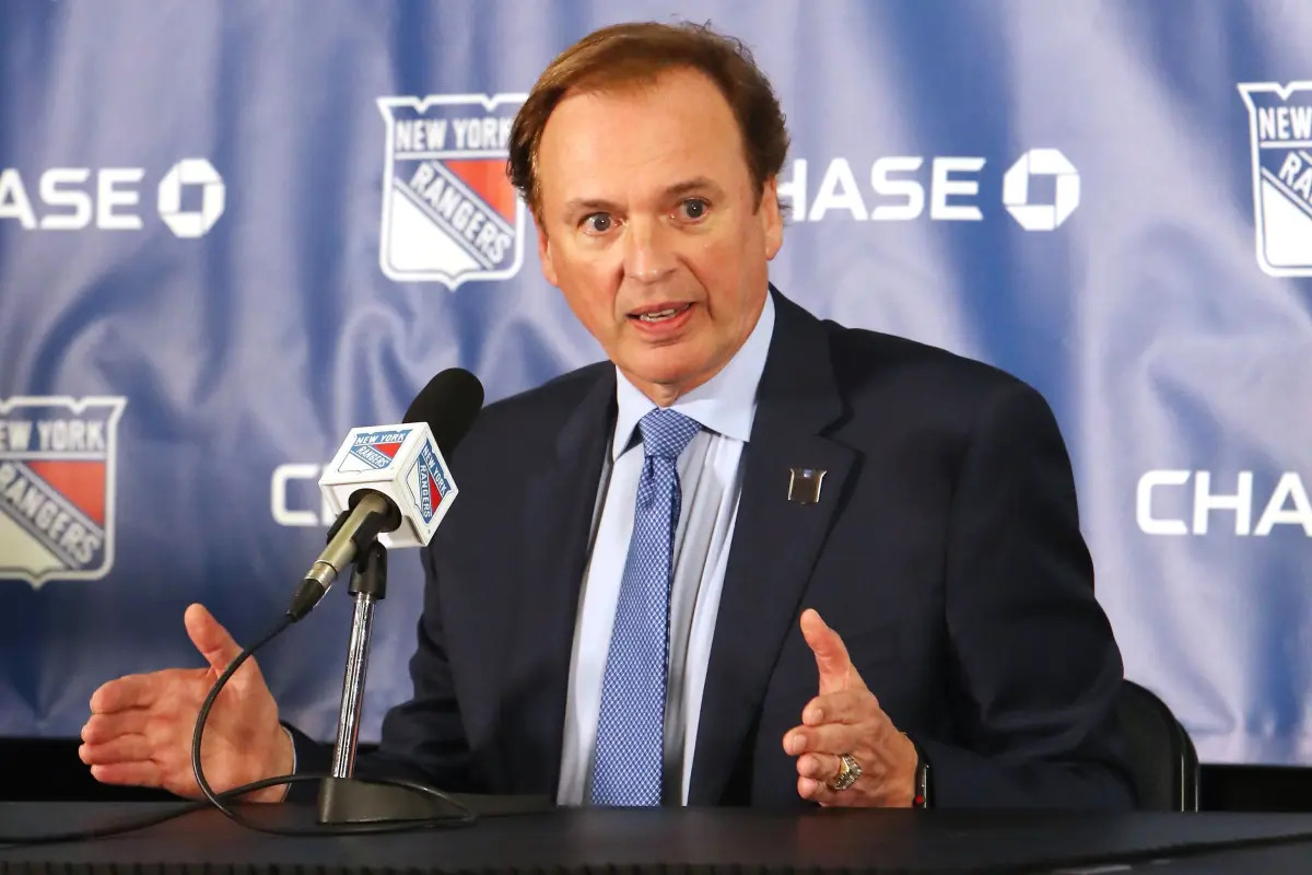 Neil Smith at a New York Rangers press conference